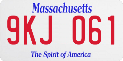MA license plate 9KJ061