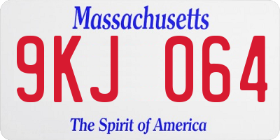 MA license plate 9KJ064