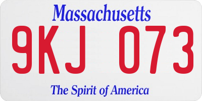 MA license plate 9KJ073