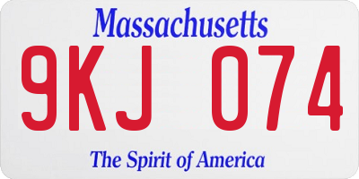 MA license plate 9KJ074