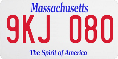 MA license plate 9KJ080