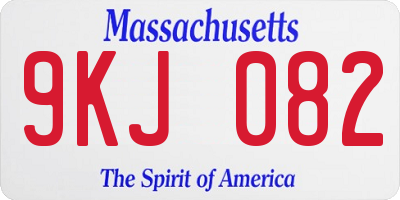 MA license plate 9KJ082