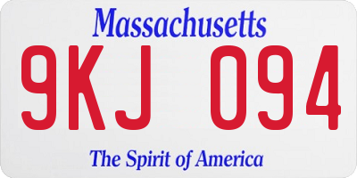 MA license plate 9KJ094