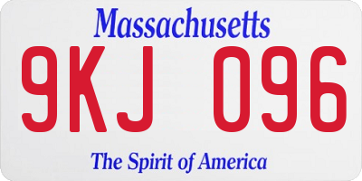 MA license plate 9KJ096