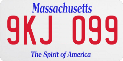 MA license plate 9KJ099