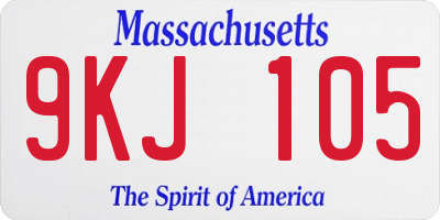 MA license plate 9KJ105