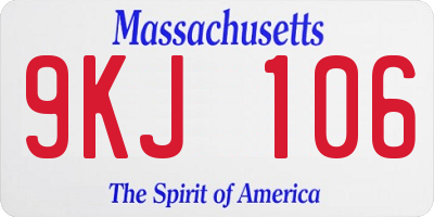 MA license plate 9KJ106