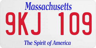 MA license plate 9KJ109
