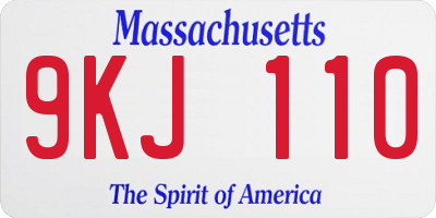 MA license plate 9KJ110