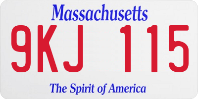 MA license plate 9KJ115