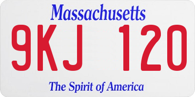 MA license plate 9KJ120