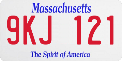 MA license plate 9KJ121