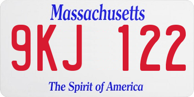 MA license plate 9KJ122
