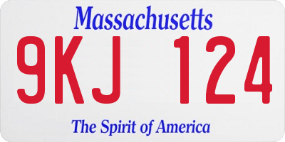 MA license plate 9KJ124