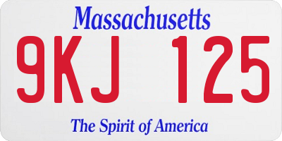 MA license plate 9KJ125