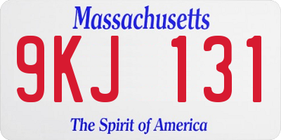 MA license plate 9KJ131