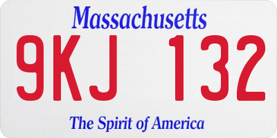 MA license plate 9KJ132