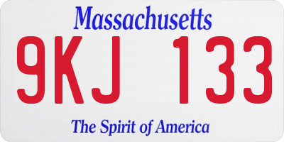 MA license plate 9KJ133