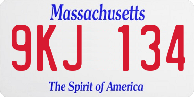MA license plate 9KJ134