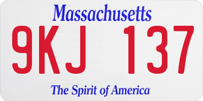 MA license plate 9KJ137