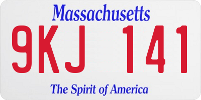 MA license plate 9KJ141