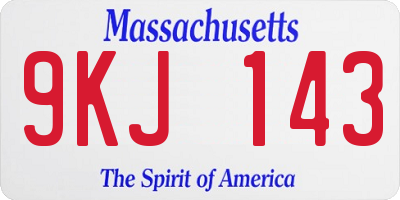 MA license plate 9KJ143