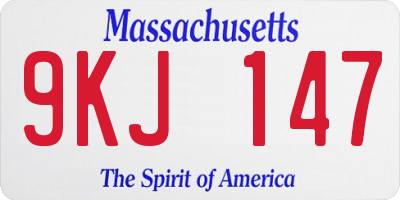 MA license plate 9KJ147