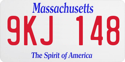 MA license plate 9KJ148