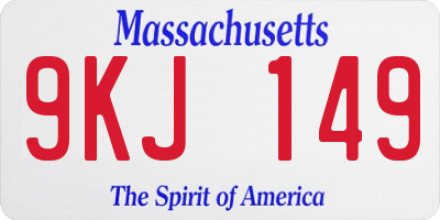 MA license plate 9KJ149