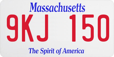 MA license plate 9KJ150