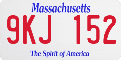 MA license plate 9KJ152