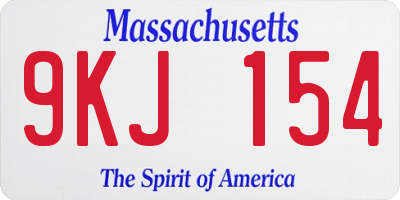 MA license plate 9KJ154