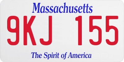 MA license plate 9KJ155