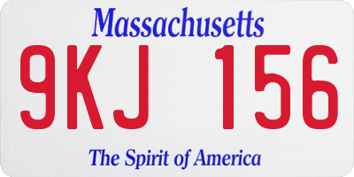 MA license plate 9KJ156