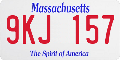 MA license plate 9KJ157