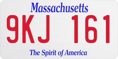 MA license plate 9KJ161