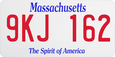 MA license plate 9KJ162