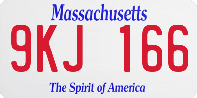 MA license plate 9KJ166