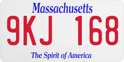 MA license plate 9KJ168