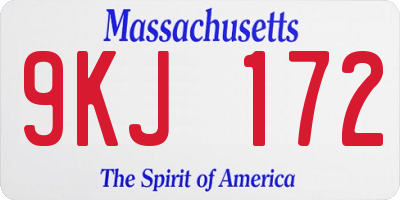 MA license plate 9KJ172