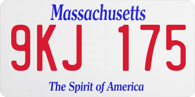 MA license plate 9KJ175