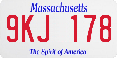 MA license plate 9KJ178
