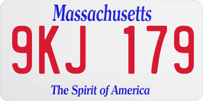 MA license plate 9KJ179