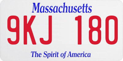 MA license plate 9KJ180