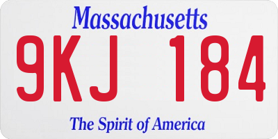 MA license plate 9KJ184