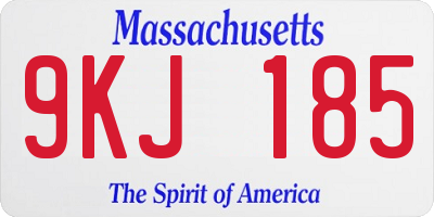 MA license plate 9KJ185