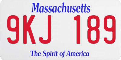 MA license plate 9KJ189