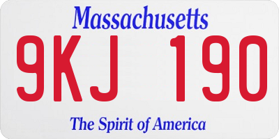MA license plate 9KJ190