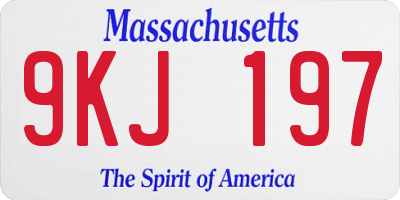 MA license plate 9KJ197