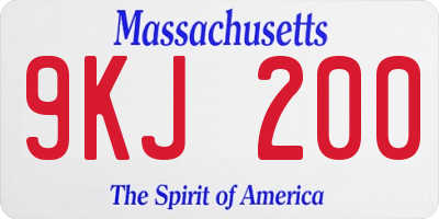 MA license plate 9KJ200